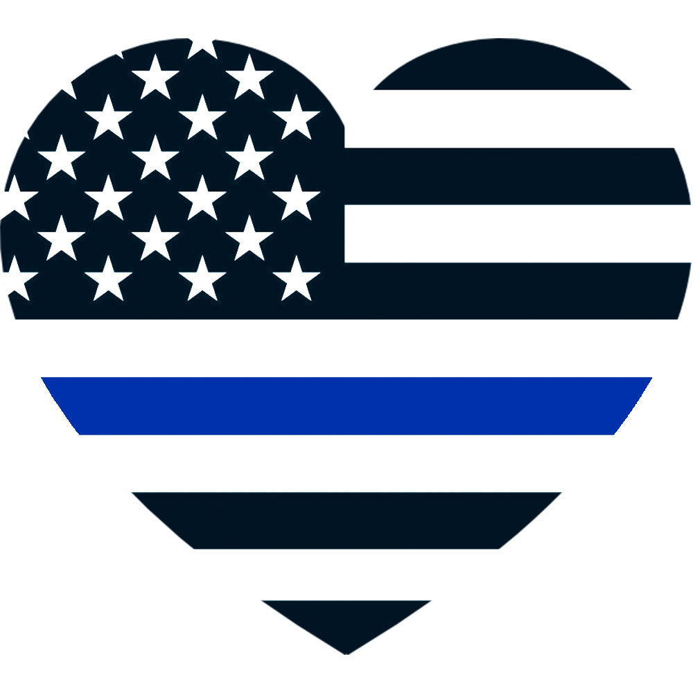 Thin Blue Line American Flag Heart Decal – Tactical Front Liner